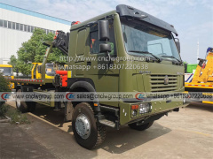 Sinotruk HOWO 4x4 crane wrecker tow truck mounted SANY Palfinger 6.2 ton knuckle crane for sale