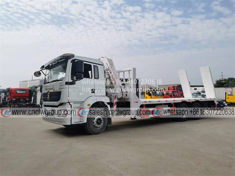 SHACMAN H3000 10 wheel self loading truck with 5 ton knuckle boom crane & 10 ton winch