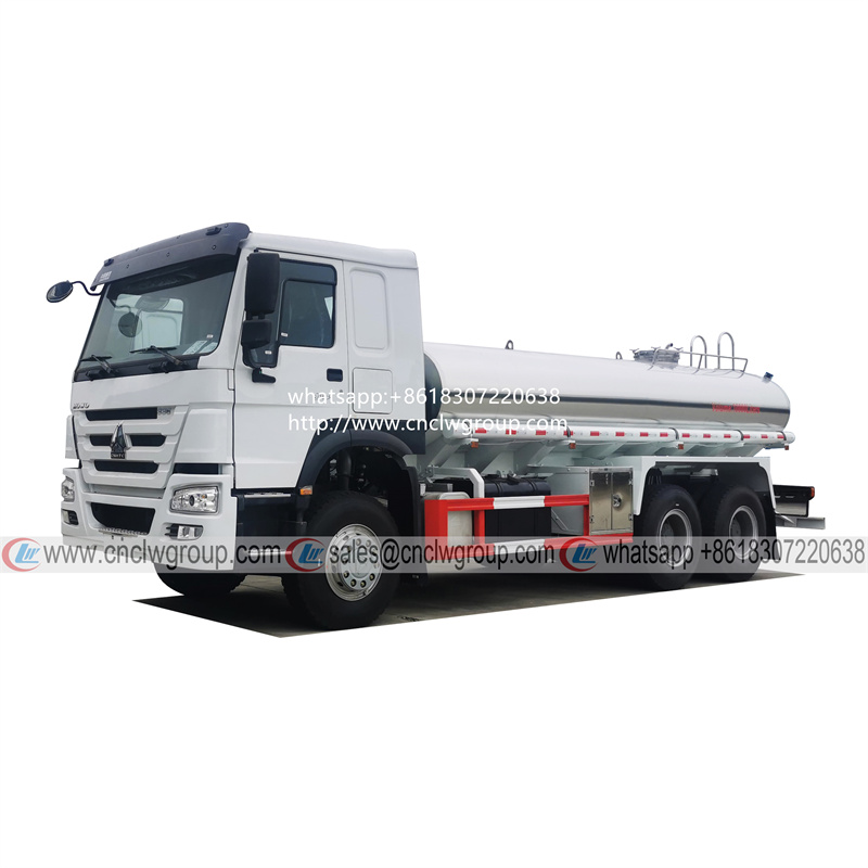 Sinotruk Howo 6x4 Stainless Steel Water Tanker Drinking Water Delivery Bowser Truck For Sale