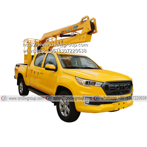 Foton 4x4 awd pick up manlift 8m 10m aerial work platform basket car bucket pickup for sale