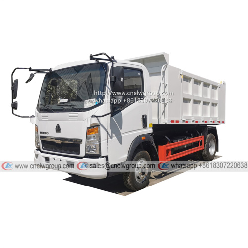 Sinotruk HOWO Euro2 5 ton self dump truck garbage tipper dumper truck