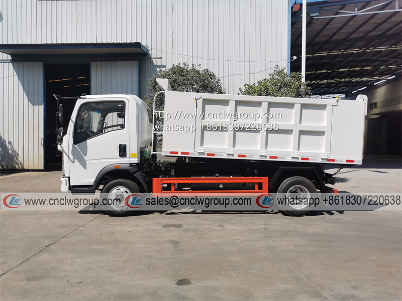 Sinotruk HOWO Euro2 5 ton self dump truck garbage tipper dumper truck