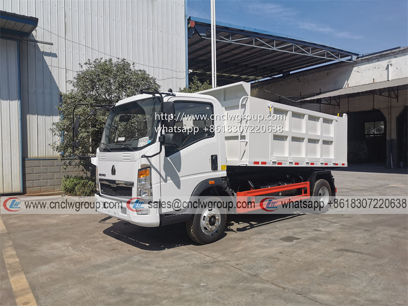 Sinotruk HOWO Euro2 5 ton self dump truck garbage tipper dumper truck