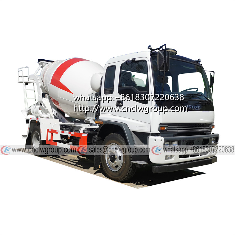 ISUZU 5cbm 6cbm concrete mixer dry or wet cement material transit mixer truck