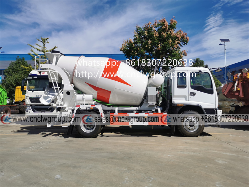 ISUZU 5cbm 6cbm concrete mixer dry or wet cement material transit mixer truck