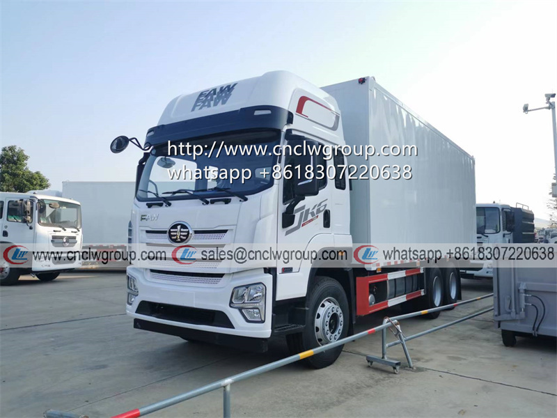 FAW 6x4 Euro5 8.5 meter box cargo truck