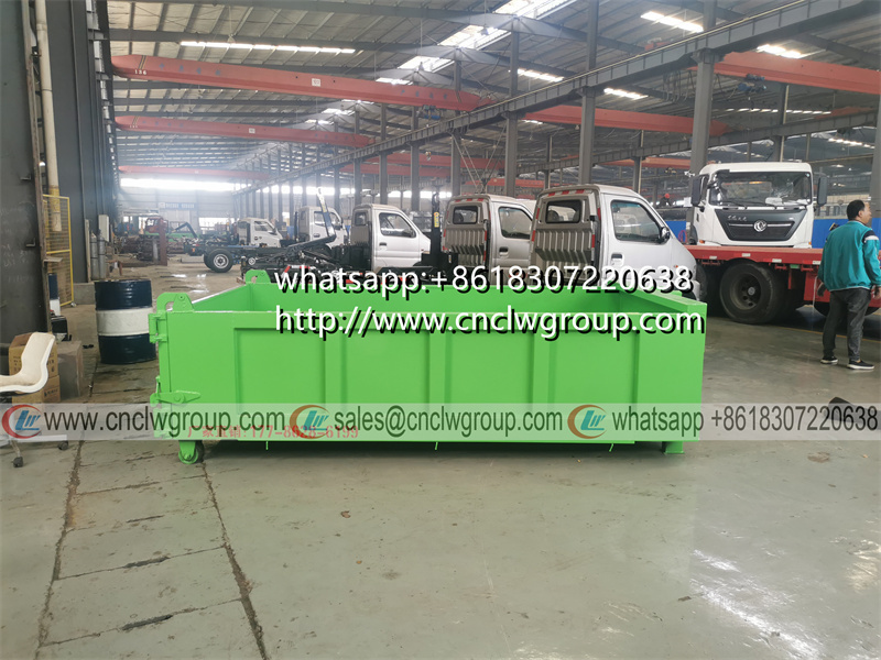 Customized 3cbm to 20cbm hooklift bin 6cbm no top hooklift dump box for sale