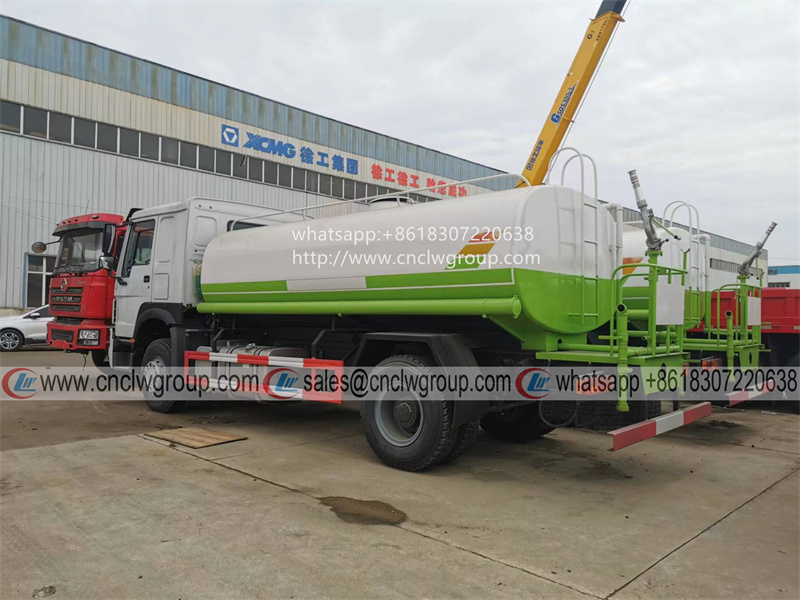 HOWO 14000 liter water lorry spraying tanker truck