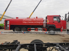HOWO 6x4 18000 liter water tanker exposed pumper fire fighting truck