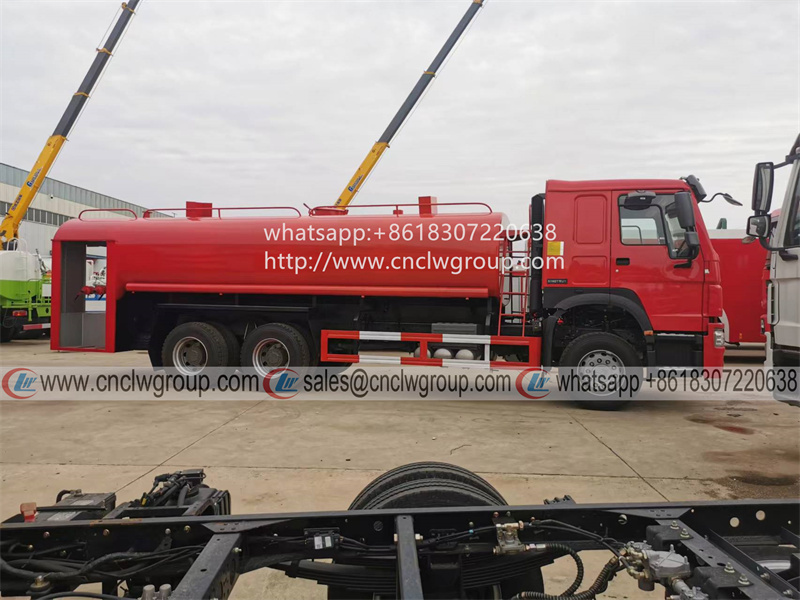 HOWO 6x4 18000 liter water tanker exposed pumper fire fighting truck