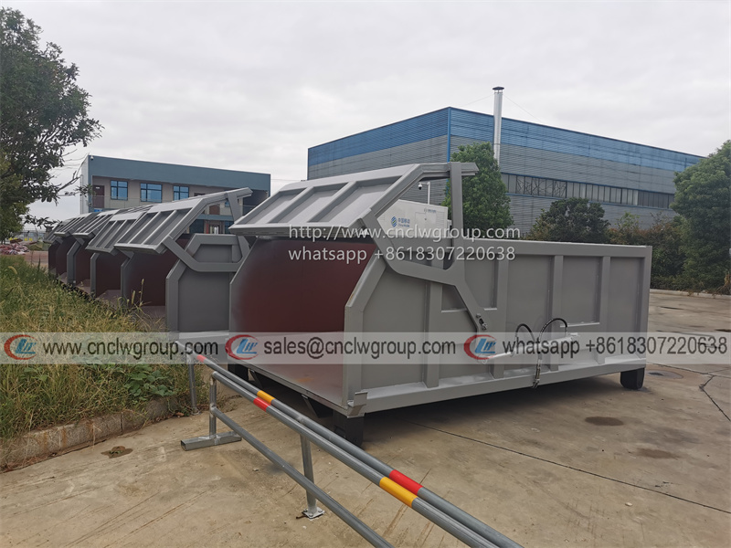 CLW LJX100GB 10CBM hooklift dump box skip garbage bins