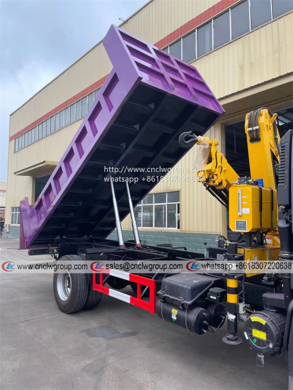 Foton AUMAN 10 ton dump truck mounted XCMG 3.2 ton knuckle crane
