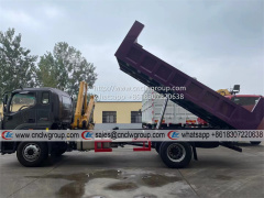 Foton AUMAN 10 ton dump truck mounted XCMG 3.2 ton knuckle crane