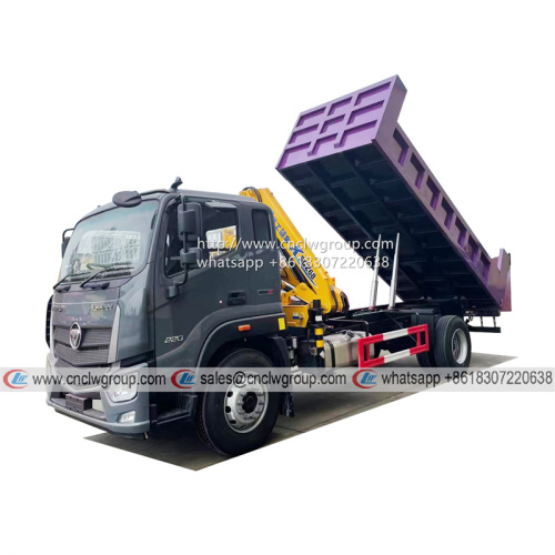 Foton AUMAN 10 ton dump truck mounted XCMG 3.2 ton knuckle crane