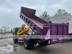 Foton AUMAN 10 ton dump truck mounted XCMG 3.2 ton knuckle crane
