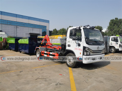 Dongfeng 6 ton 8 ton hooklift garbage truck with construction waste dump box