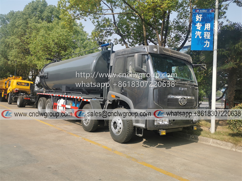 FAW 8x4 RHD 20000 liter vacuum sewage suction truck