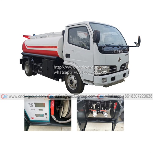Dongfeng RHD 5000 liter mobile refueling petrol fuel tankers dispenser truck