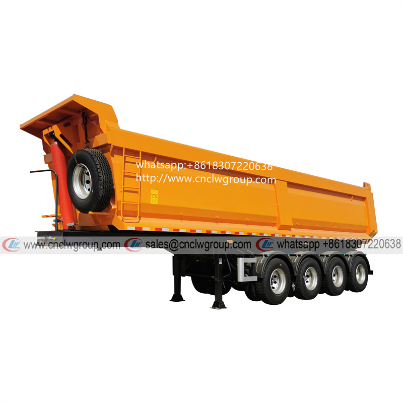 Hot sale 4 axle 50 ton U-shape tipper body dump semi trailer