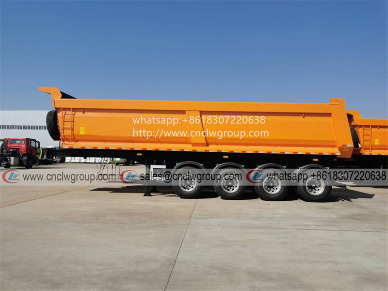 Hot sale 4 axle 50 ton U-shape tipper body dump semi trailer