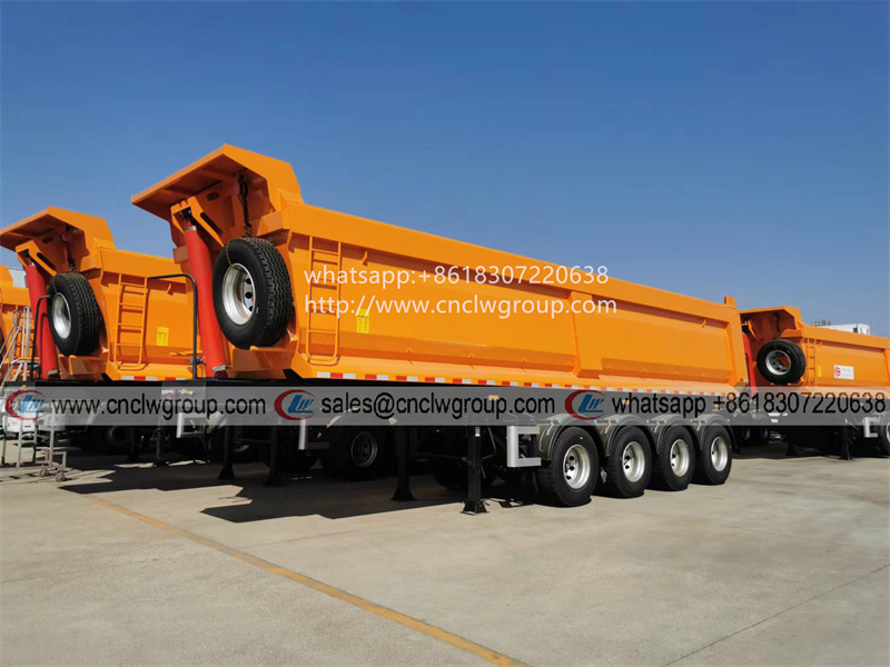 Hot sale 4 axle 50 ton U-shape tipper body dump semi trailer