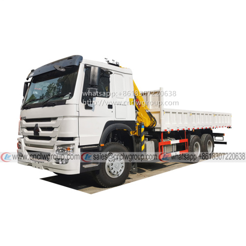 Sinotruk HOWO RHD 6x4 folding arm truck mounted crane