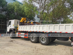 Sinotruk HOWO RHD 6x4 folding arm truck mounted crane