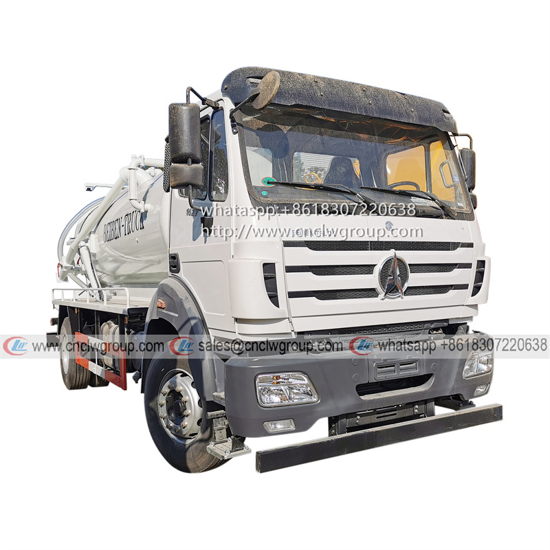 Beiben Benz 4x2 10000 liter vacuum sewage suction truck