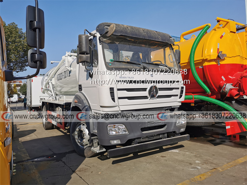 Beiben Benz 4x2 10000 liter vacuum sewage suction truck