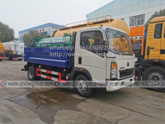 HOWO 5.5m3 high pressure cleaning drainage vacuum suction truck