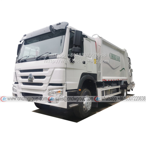 Sinotruk HOWO 14m3 Garbage Compactor Trash Bin Lifter Waste Refuse
