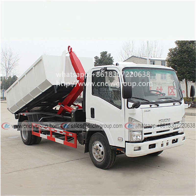 ISUZU 6-8 Ton Hook lift Garbage Truck