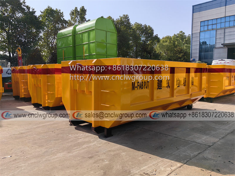 10-15cbm hook waste bins for construction garbage