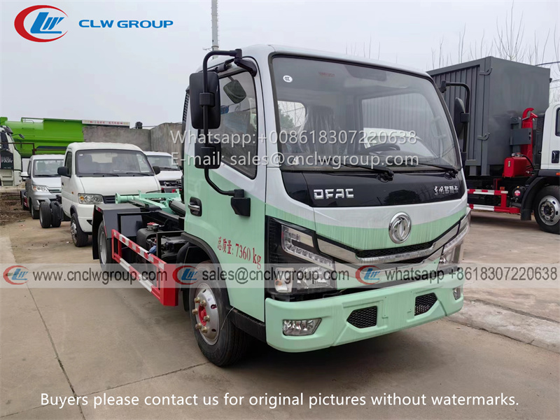 DFAC 4x2 5cbm hook lift bin garbage truck