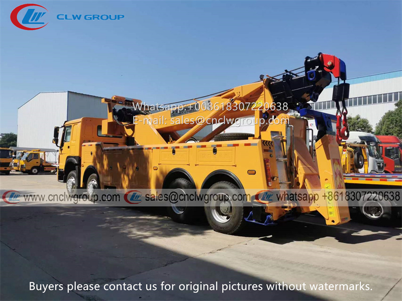 HOWO 8x4 50T rotary wrecker tow truck
