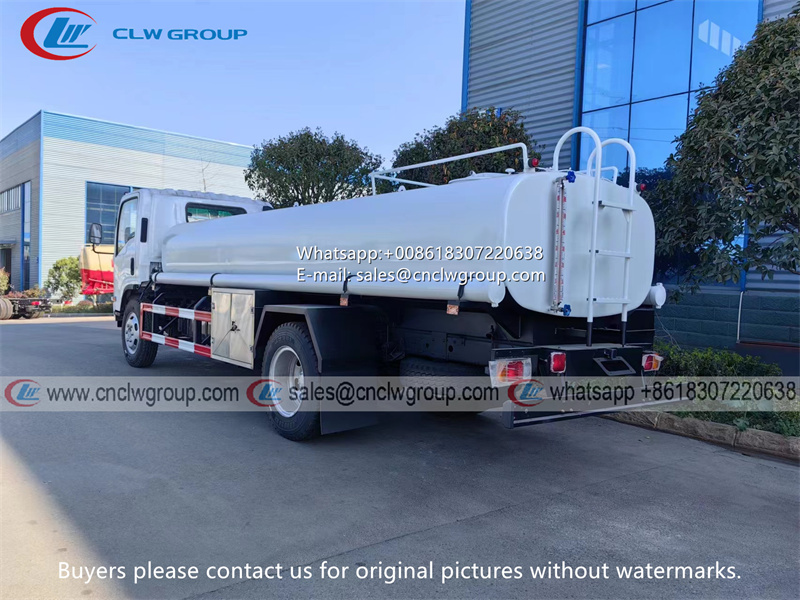 ISUZU 8m3 stainless steel water tanker truck for drinking water