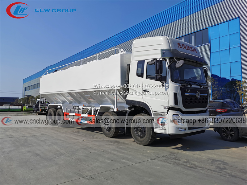 Dongfeng 8x4 40m3 bulk pellet feed truck for livestock poultry farms
