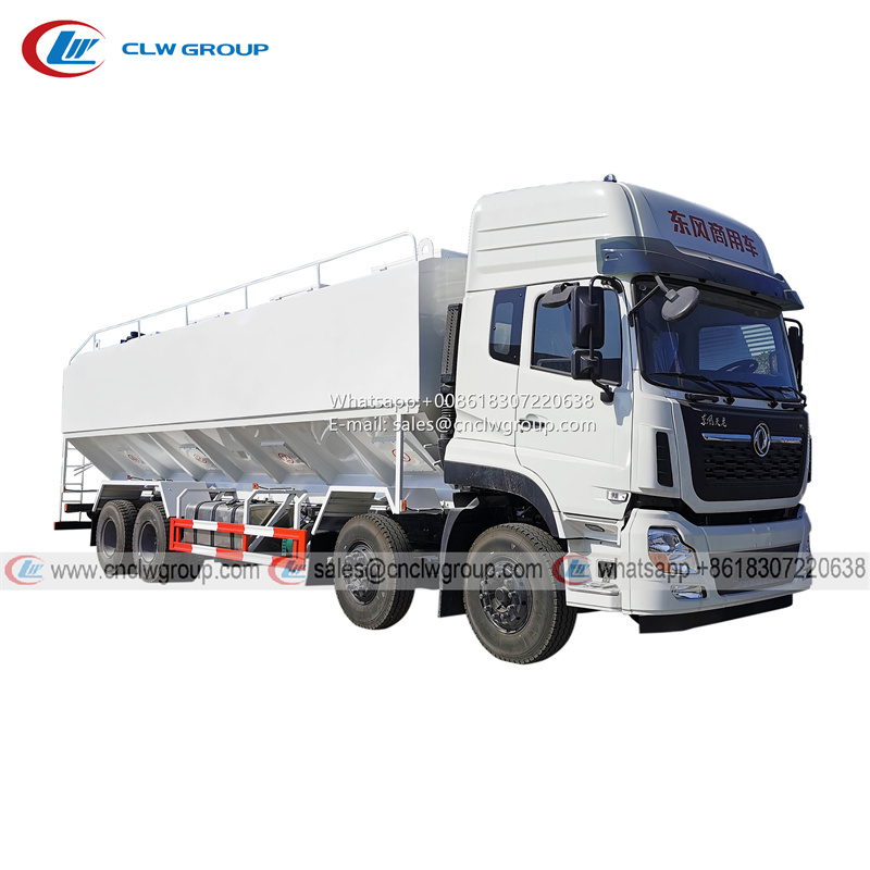 Dongfeng 8x4 40m3 bulk pellet feed truck for livestock poultry farms