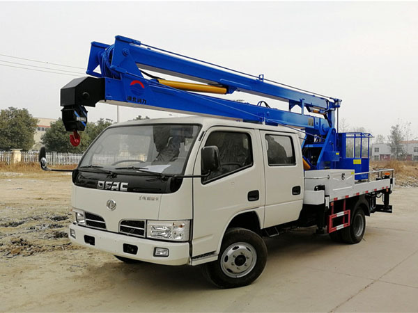 Dongfeng double cabin 14m knuckle arm aerial work platform truck