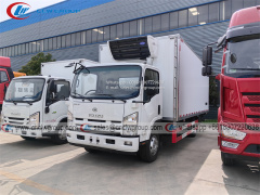 ISUZU NPR 18ft Refrigerator Van Frozen Goods Transport Truck with Hydraulic Lift Tailplate