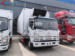 ISUZU NPR 18ft Refrigerator Van Frozen Goods Transport Truck with Hydraulic Lift Tailplate