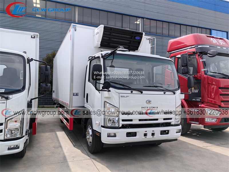 ISUZU NPR 18ft Refrigerator Van Frozen Goods Transport Truck with Hydraulic Lift Tailplate