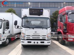 ISUZU NPR 18ft Refrigerator Van Frozen Goods Transport Truck with Hydraulic Lift Tailplate