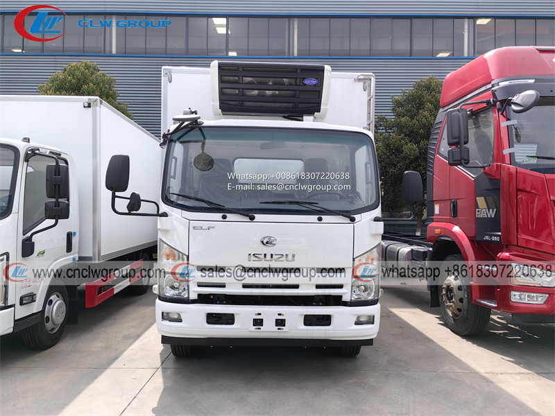 ISUZU NPR 18ft Refrigerator Van Frozen Goods Transport Truck with Hydraulic Lift Tailplate