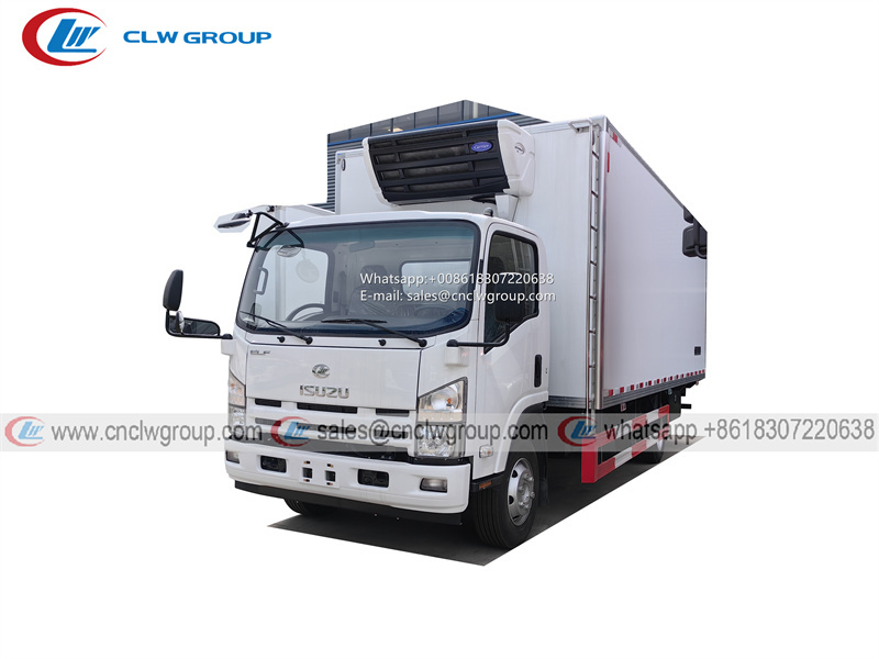 ISUZU NPR 18ft Refrigerator Van Frozen Goods Transport Truck with Hydraulic Lift Tailplate
