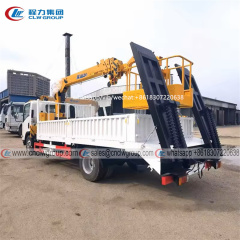 ISUZU FRR flatbed truck mounted 4t crane and working basket
