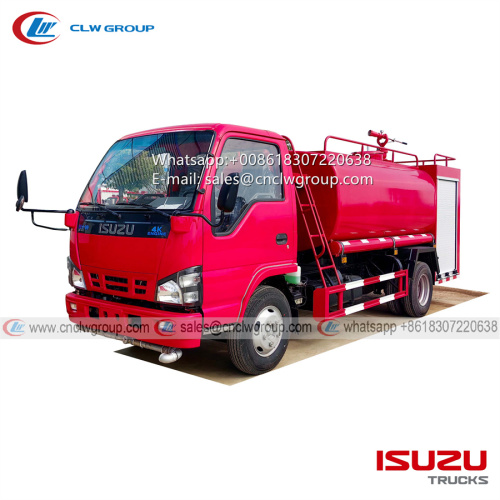 ISUZU 600P 4000L water tanker fire truck with sprinkler