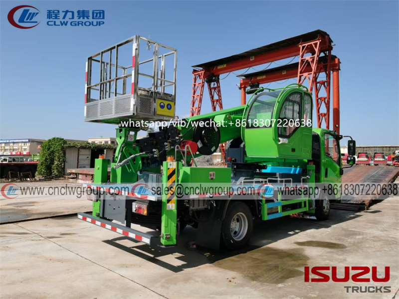 ISUZU KV100 28m aerial platform basket manlift truck