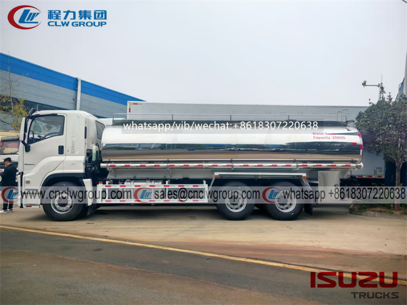 ISUZU 6x4 20000 liter stainless steel drinking water tank truck