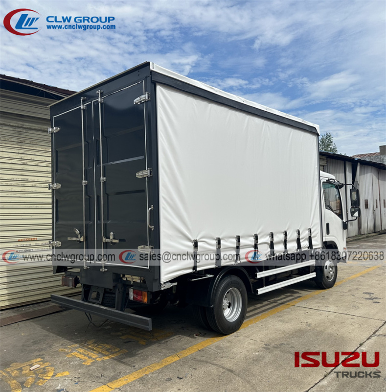 ISUZU KV100 5 ton side sliding curtain truck